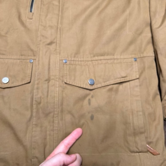 Columbia Men's Insulated Thick Flannel Lined Jacket Khaki/Tan Size Medium Barn - Picture 4 of 12